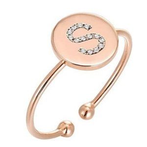 14K Gold Plated Initial Ring Stackable Rings for Women | Fashion Rings